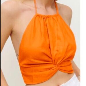 Reformation open back halter top